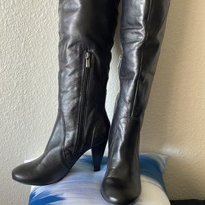 Sexy over the knee lace up black boots